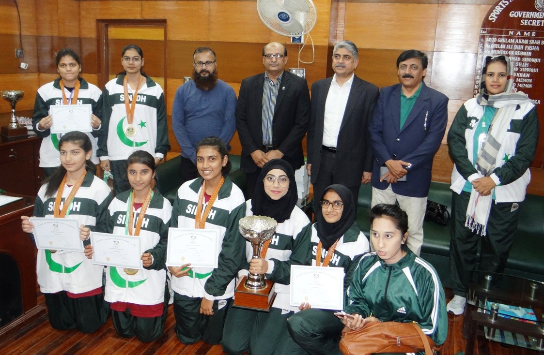 Cash Award for Gold Medalist Sindh Men & Women Netball teams