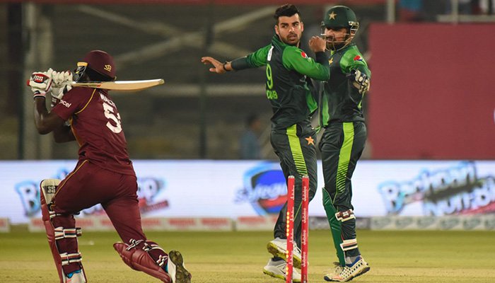 Shadab Khan fined for breaching ICC code during second T20I against Windies