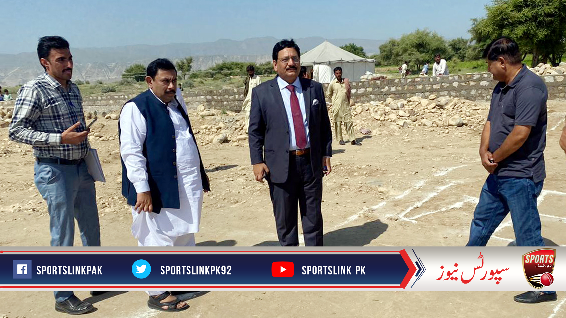 DG Sports Punjab Adnan Arshad Aulakh briefs Punjab CM Usman Buzdar about different features of multipurpose Fazla Kachh ground before laying foundation stone