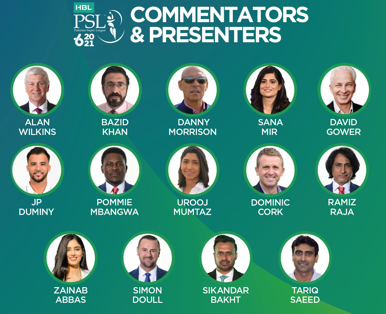 World-class commentators to call HBL PSL 6