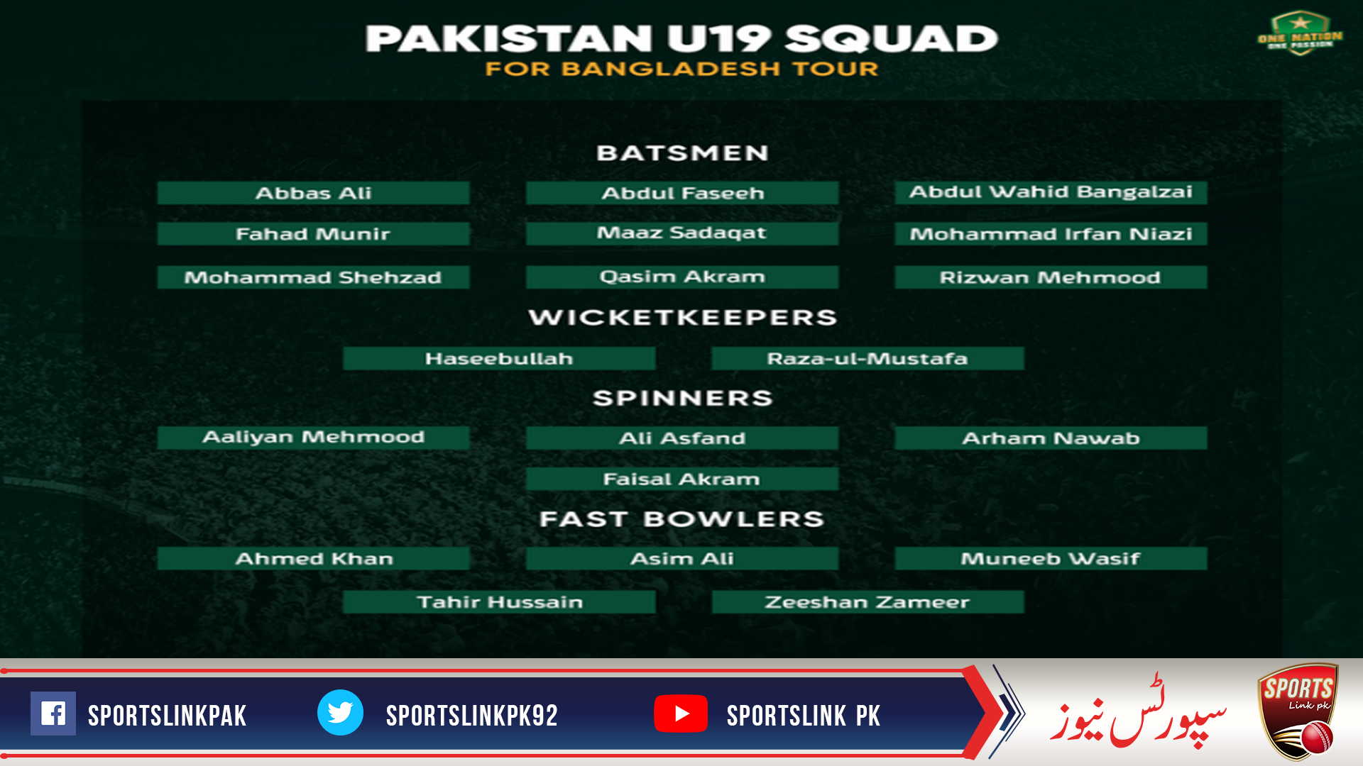Pakistan U19 to tour Bangladesh next month