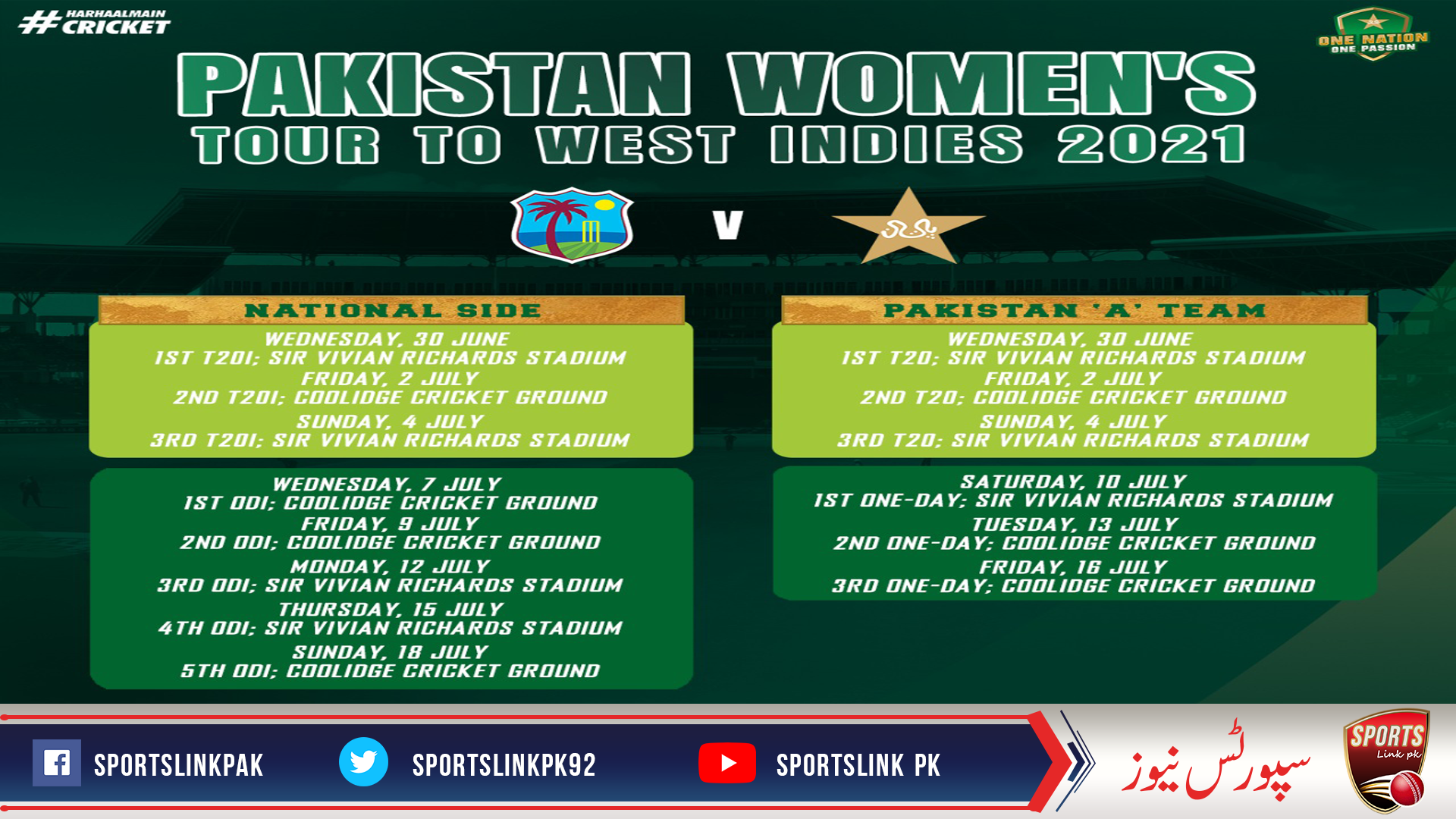 Pakistan women sides to tour West Indies