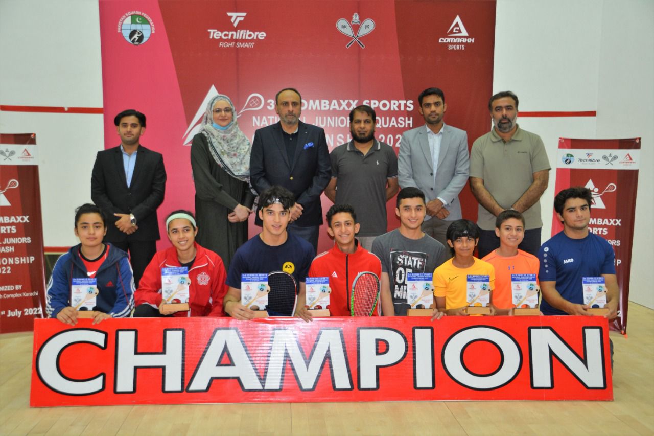 Huzaifa Ibrahim wins the title of 3rd Combaxx Sports National Jr. Squash Championship