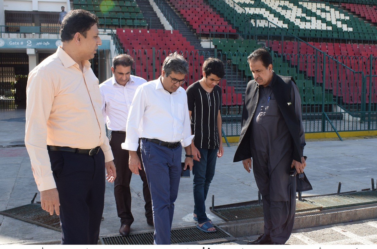 Secretary Sports and Youth Affairs Punjab Ali Jan Khan inspects Nishtar Park Sports Complex sports venues