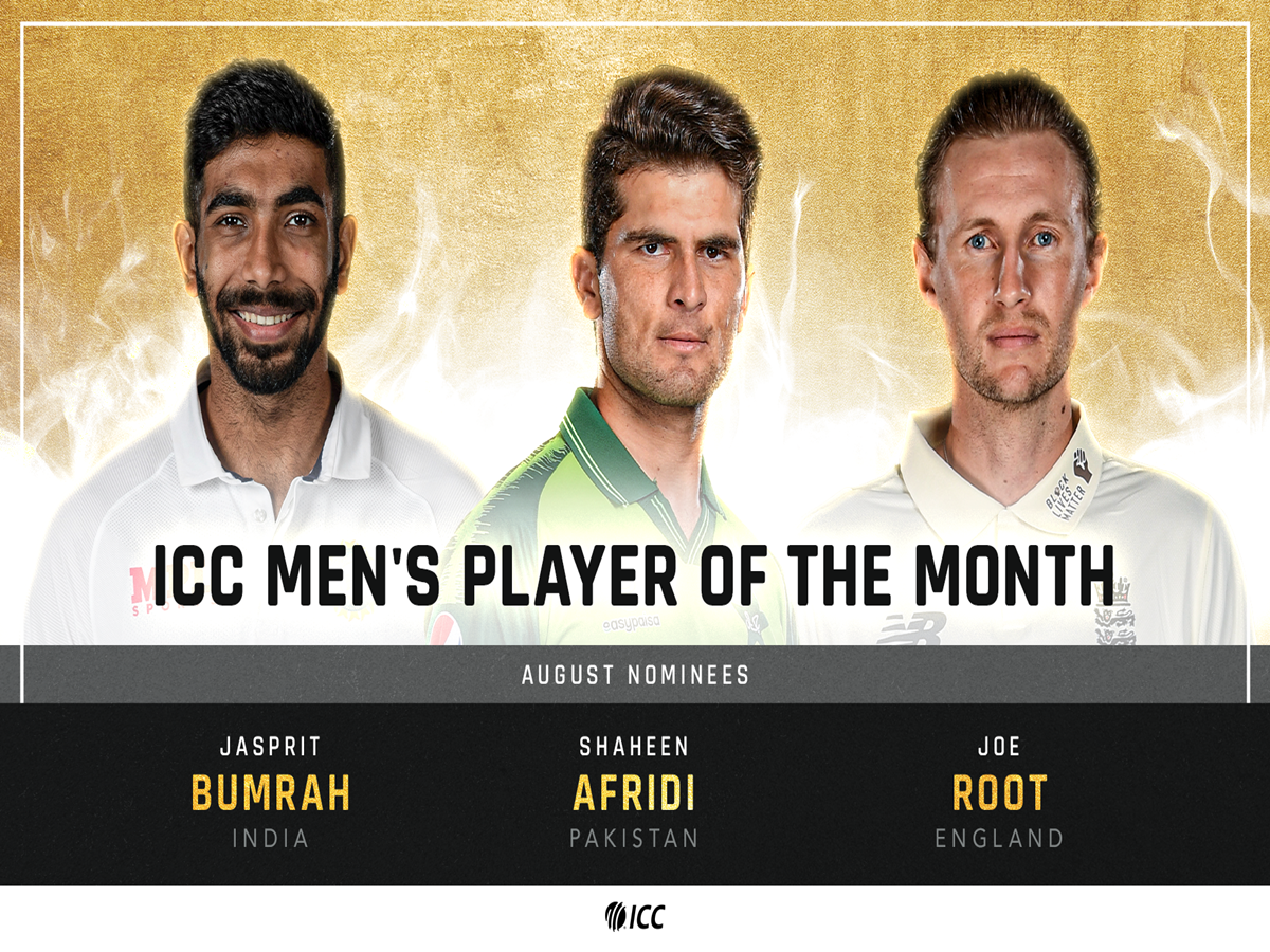 ICC Player of the Month Nominees Announced for August
