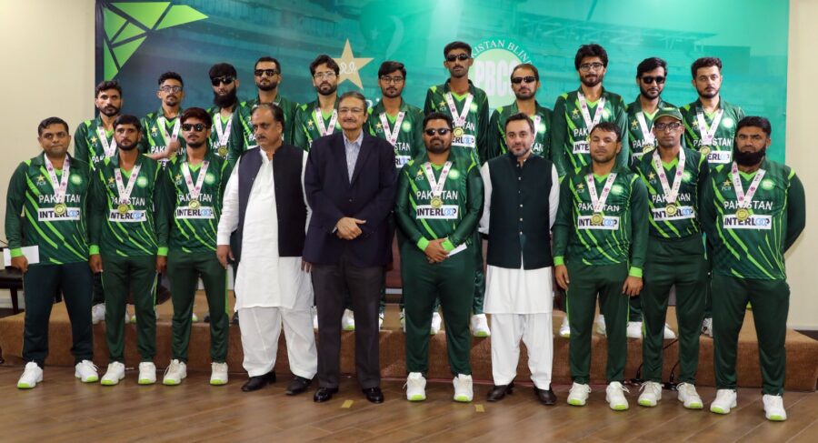 Zaka Ashraf honours Pakistan's Blind Cricket Team.