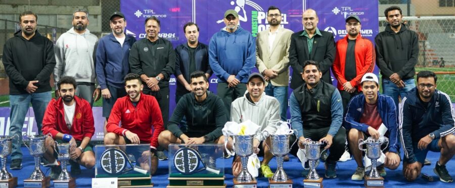 Farhan Mustafa and Shahzeb Aftab won the title of Pakistan Padel Tennis Open Tournament.
