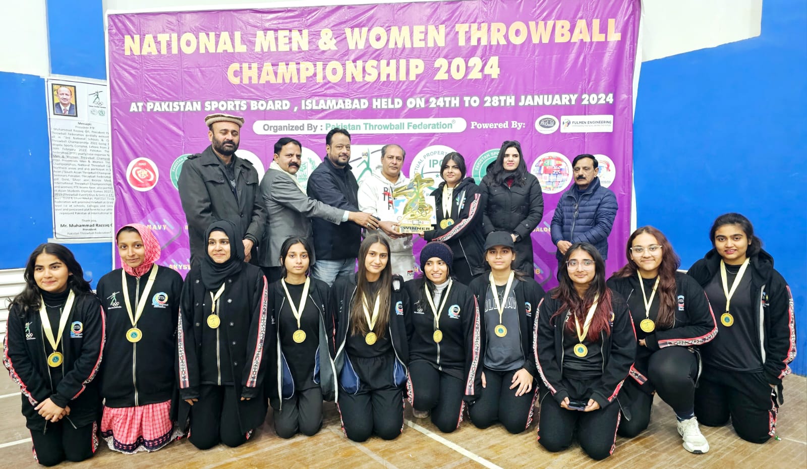 Khyber Pakhtunkhwa won the men's title and Sindh won the women's title in the inter-provincial throwball championship.