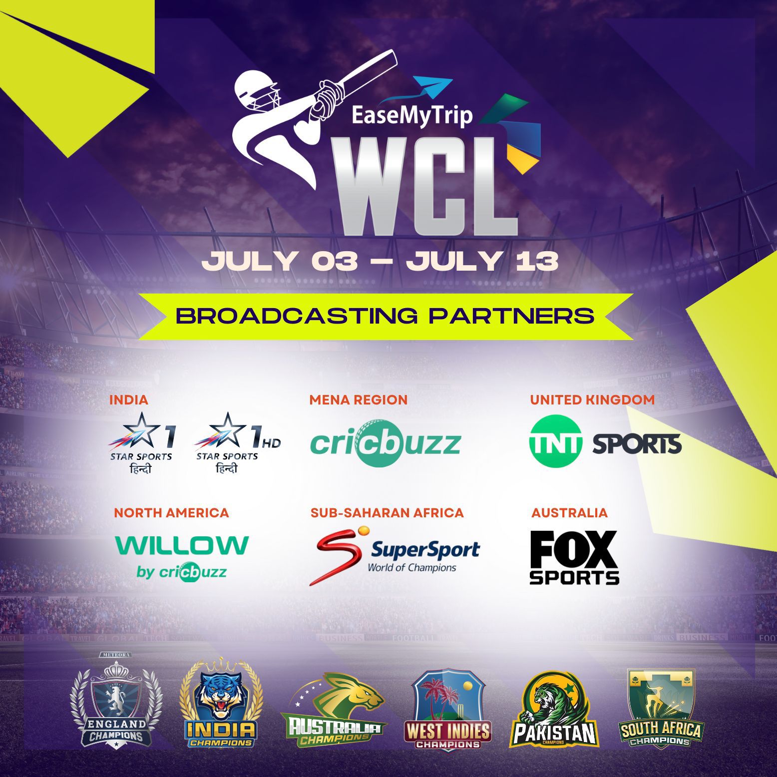 WCL Goes Super Big in Broadcasting with Star Sports and TNT Sports