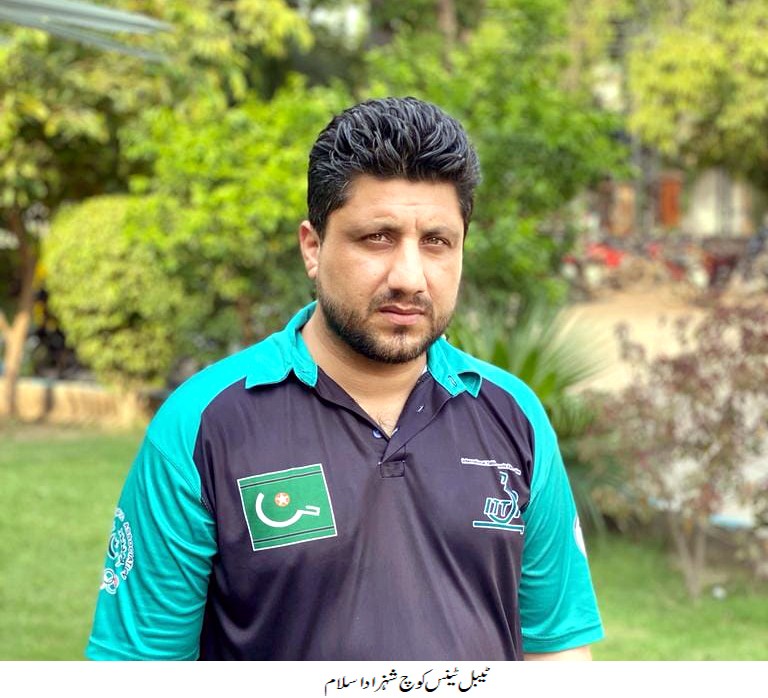 Shahzad Islam, the table tennis coach in Swabi, has lost his salary for 12 months