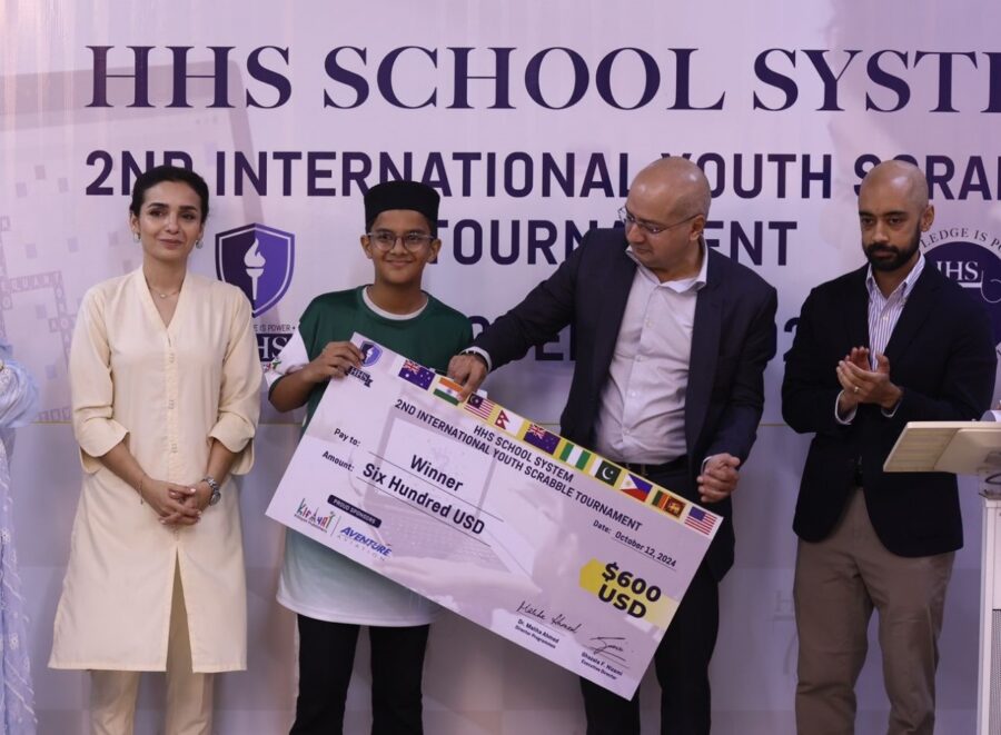 Bilal Asher won the 2nd International Youth Scrabble Championship organized by HHS school