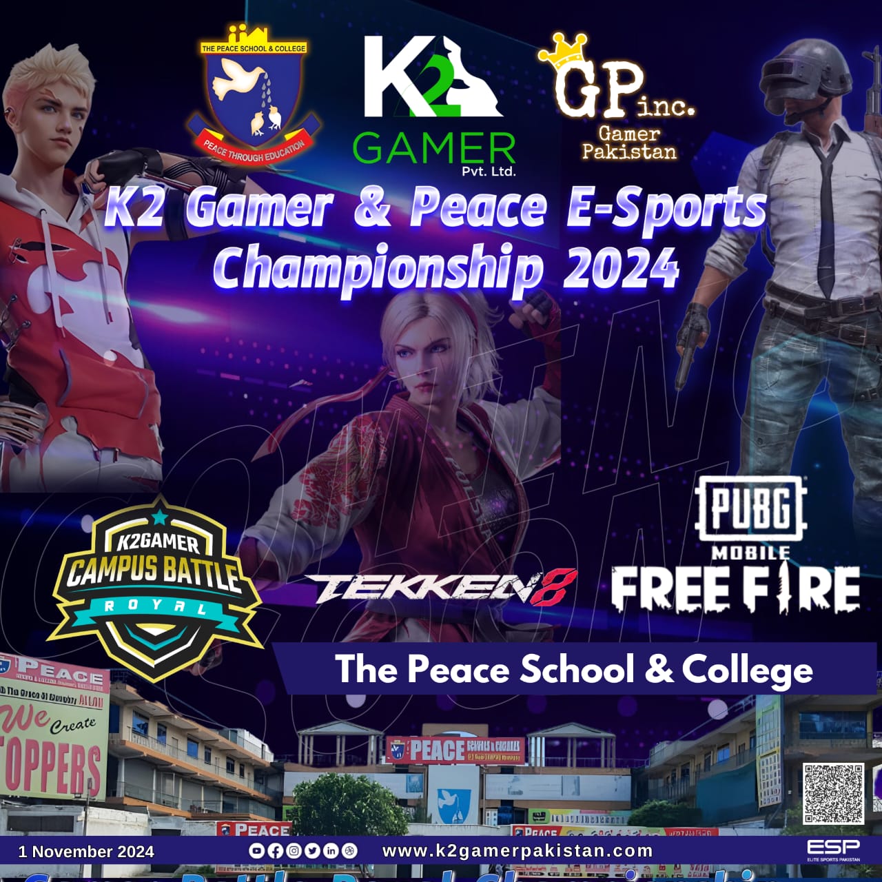K2 Gamer Peace College ESports Championship to Kick Off November 1