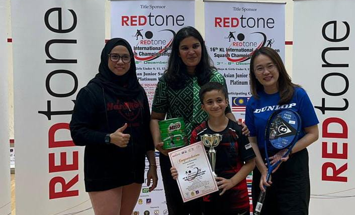 Rayyan Zaman won the 16th Redtone International Junior Squash Championship