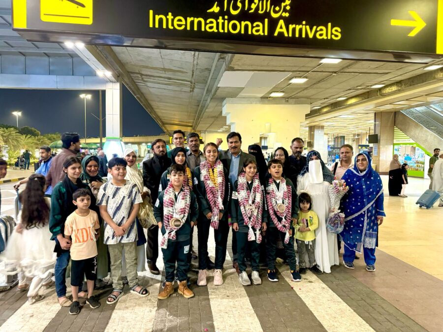 Welcome for Pakistan’s Ju-Jitsu Champions at Karachi Airport!