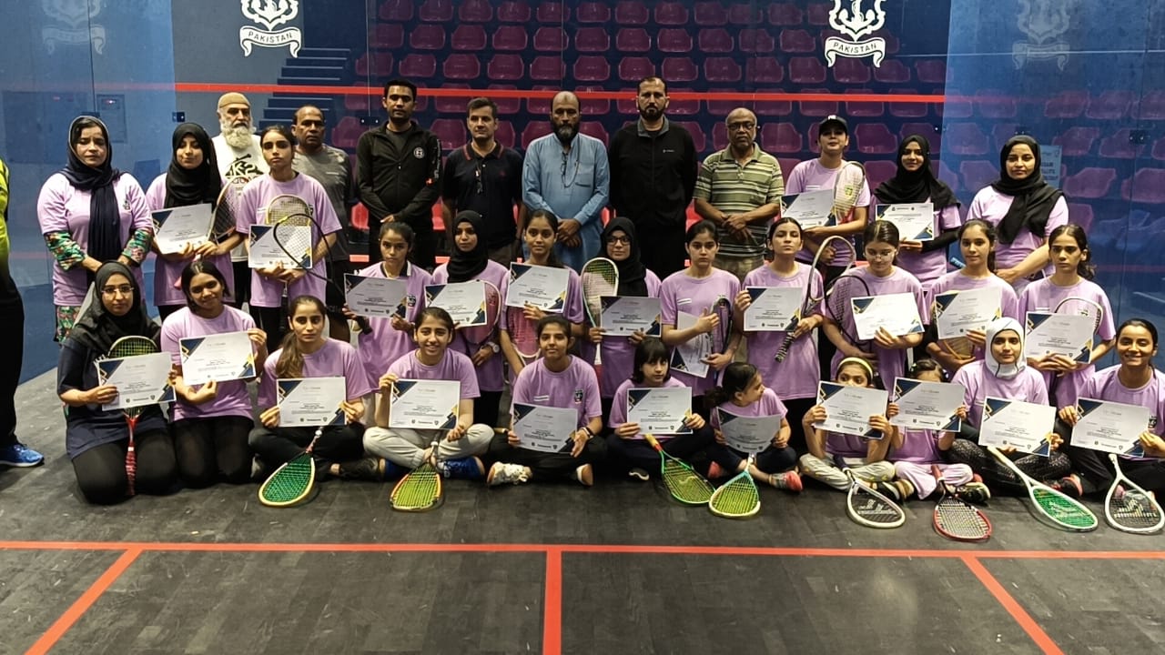 Women's Squash Clinic held at Roshan Khan Jahangir Khan Complex to promote female participation