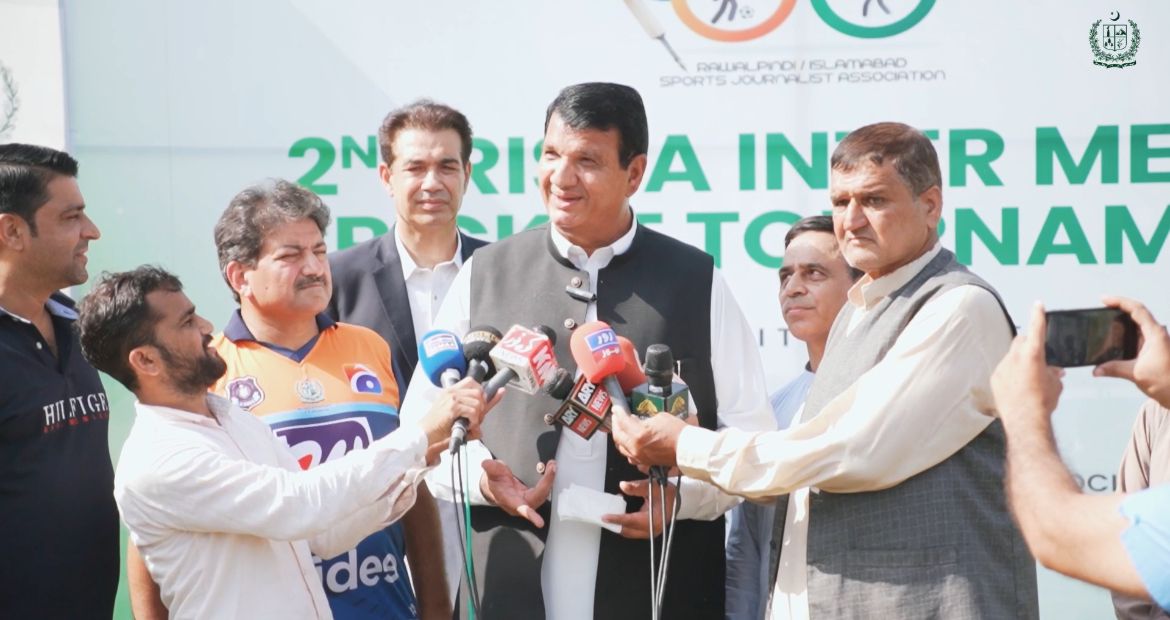 Federal Minister Engr Amir Muqam inaugurates RISJA Inter-Media Cricket Tournament
