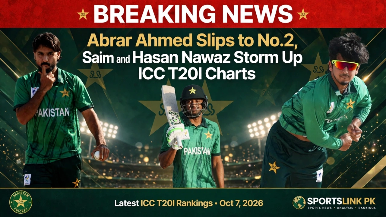 BREAKING: Abrar Ahmed Slips to No.2, Saim and Hasan Nawaz Storm Up ICC T20I Charts